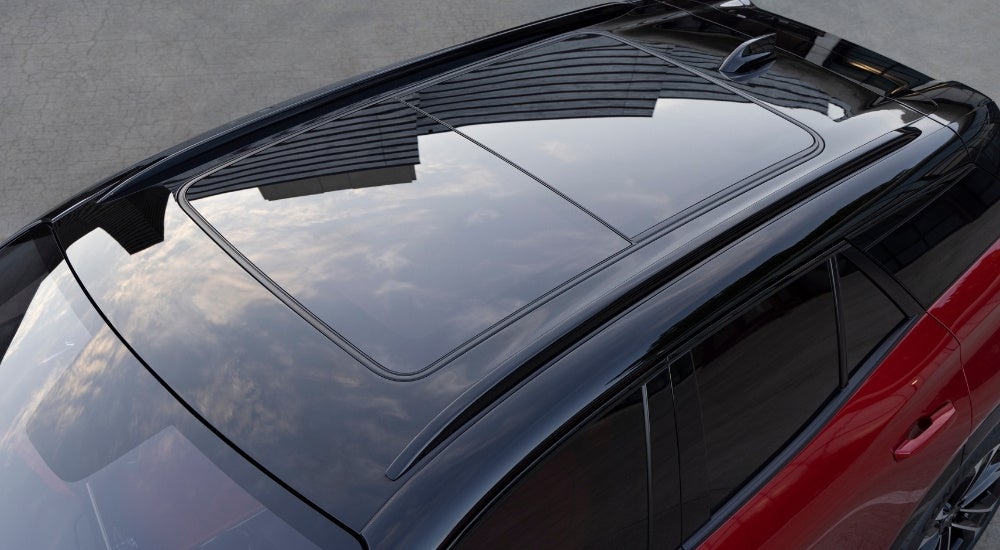 Moonroof on a red 2024 Chevy Blazer EV.