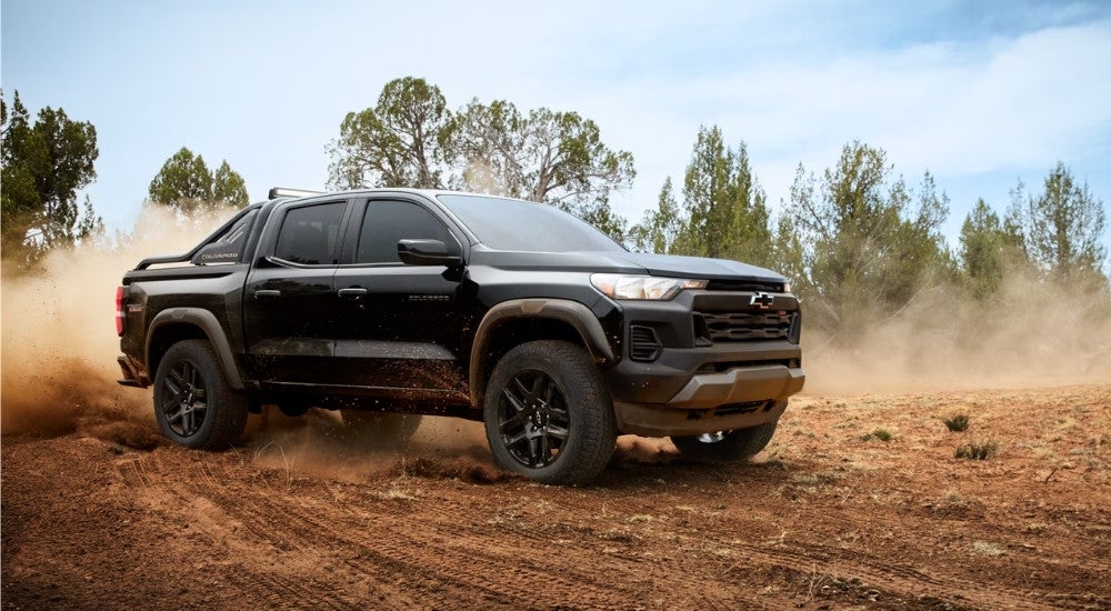 Black 2025 Chevy Colorado Trail Boss off-roading
