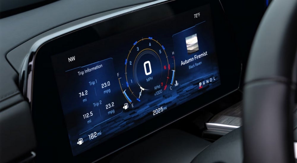 Digital gauges in a 2025 Chevy Tahoe.