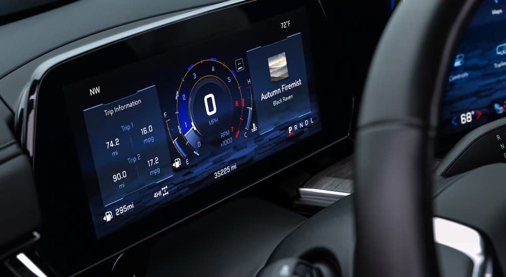 Digital dash display in a 2026 Chevy Tahoe.