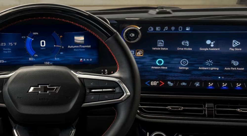 Close-up of the dash in a 2025 Chevy Equinox EV.
