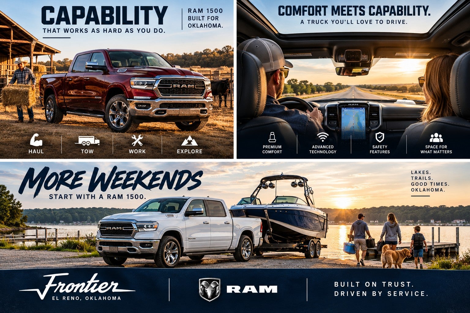 New Ram 1500 truck for sale at Frontier CDJR in El Reno, Oklahoma
