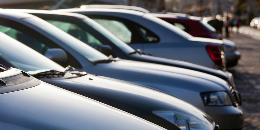 A row of car hoods