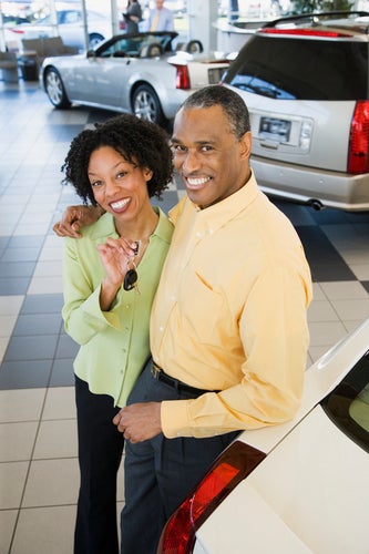 Couple buying a car