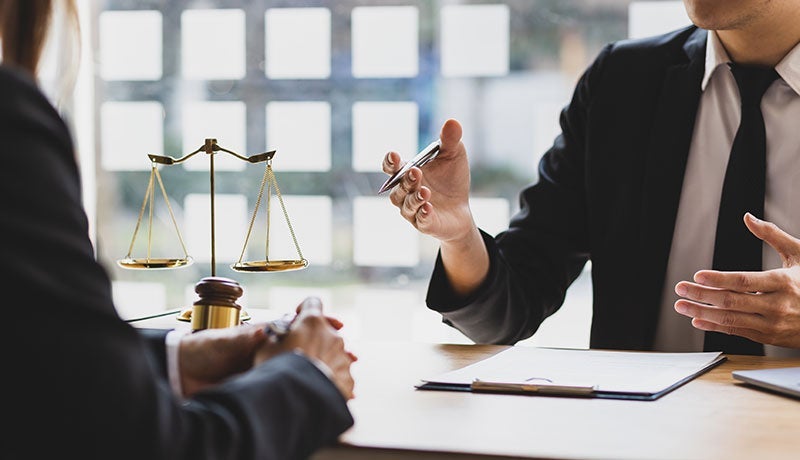 lawyer explaining case