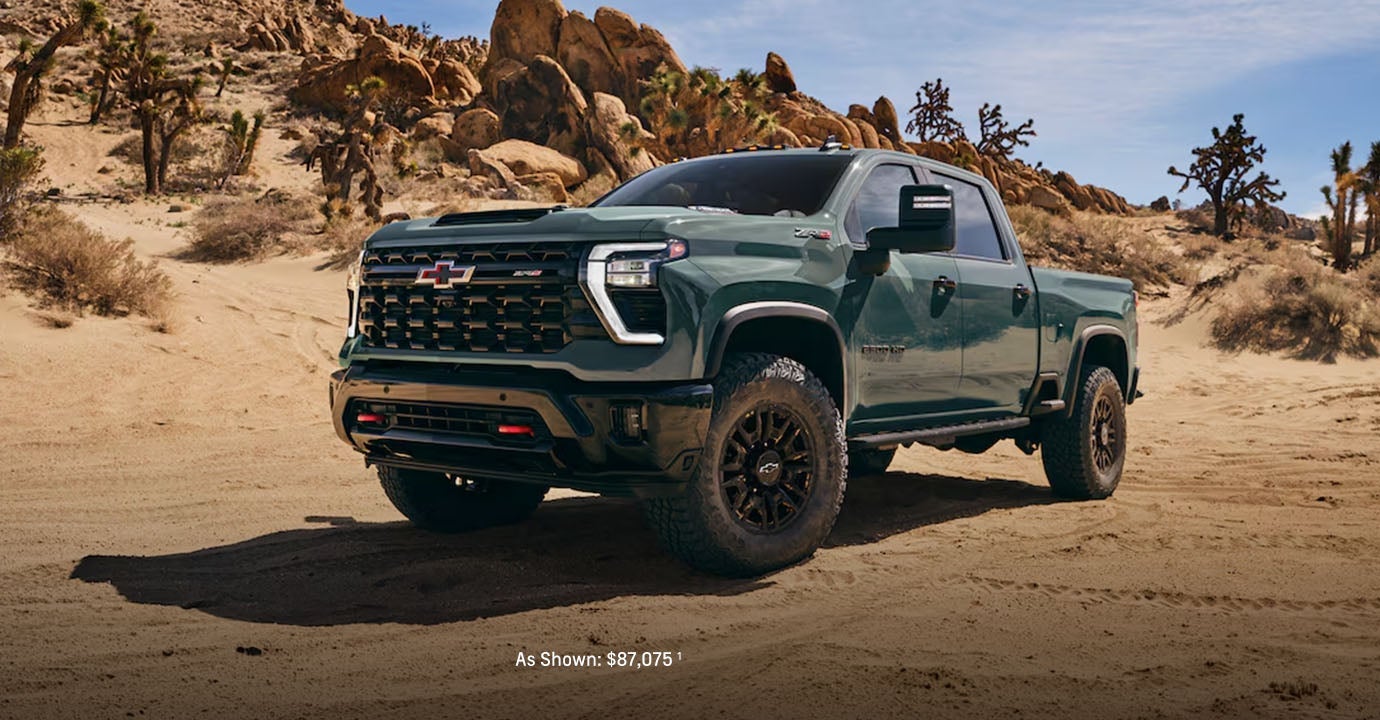 2026 Chevy Silverado 2500HD on a dirt road