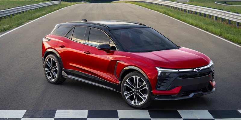 New 2026 Chevrolet Blazer EV parked in the middle of the road in it stunning look