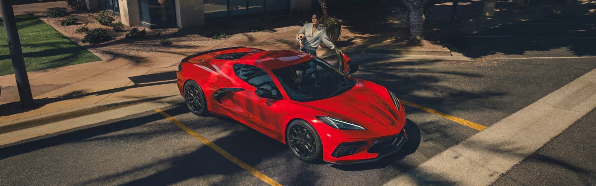 looking down on a 2026 Chevy Corvette Stingray