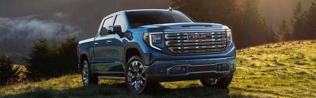 2025 Sierra 1500 parked in a mountain meadow