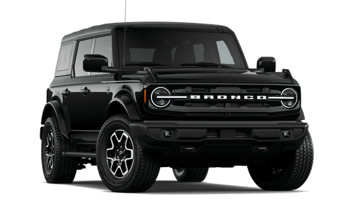 2026 Ford Bronco Outer Banks in Shadow Black in three quarter angle.