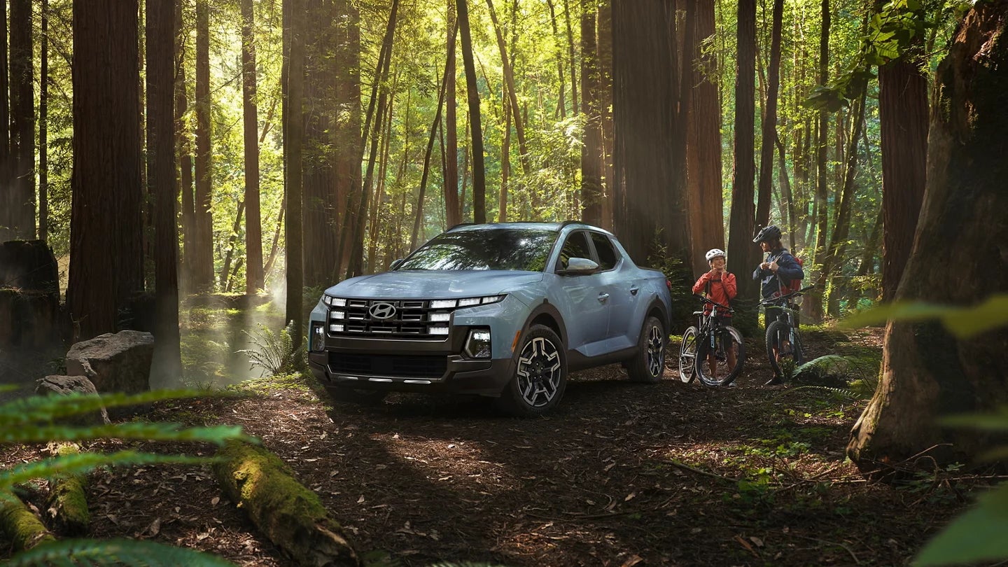 2026 Hyundai Santa Cruz in the forest