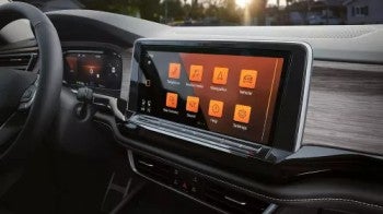 The touchscreen interface of the new Volkswagen Atlas, showcasing its modern design and user-friendly features.

