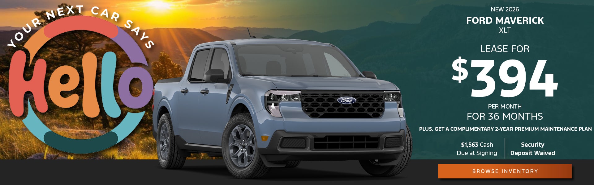 New 2026 Ford Maverick XLT - $394 Per 36 months