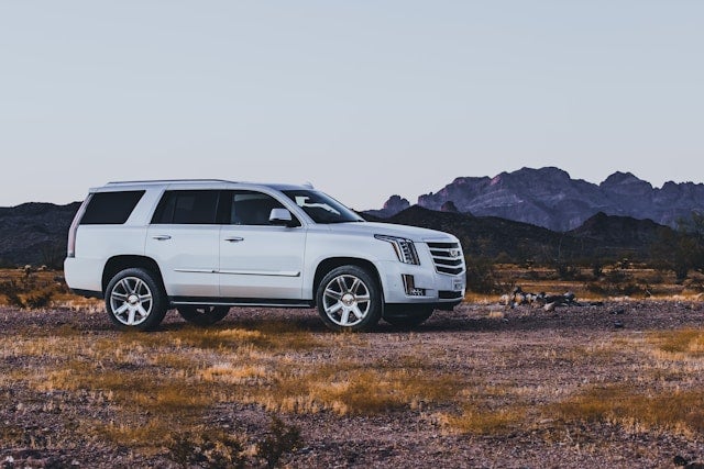 white cadillac suv