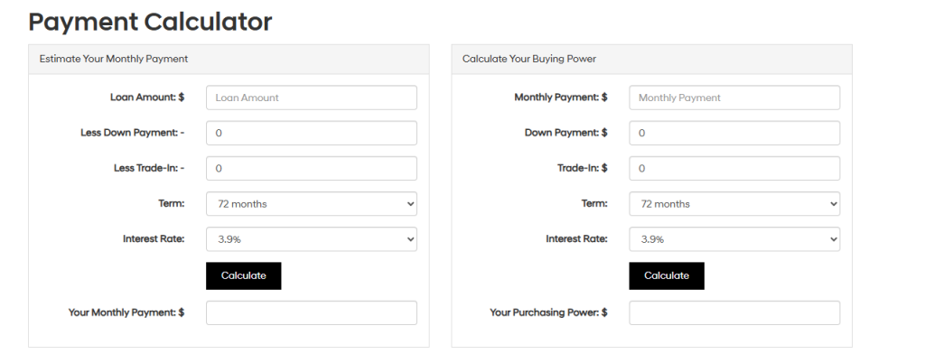 Person using McCarthy Hyundai of Lawrence online payment calculator 
