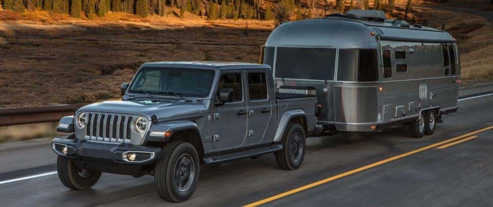 2020 Jeep Gladiator towing an Airstream camper