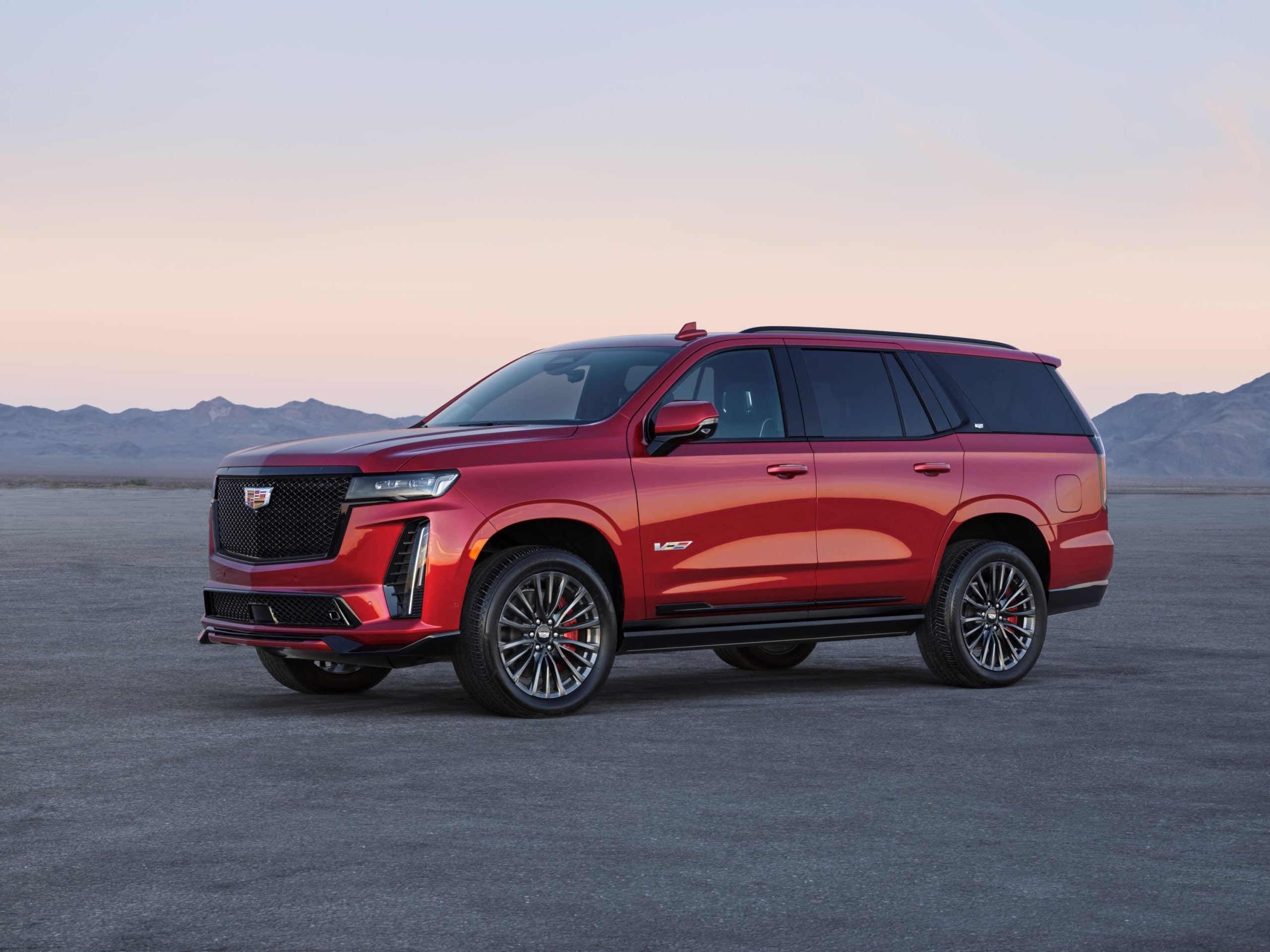 Image of a red vehicle, featuring the upcoming 2026 Cadillac Escalade-V for sale in Corpus Christi, TX