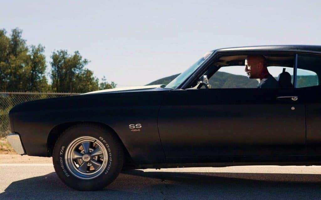 Dwayne Johnson riding the muscle car Chevelle Dwayne Johnson riding the muscle car Chevelle