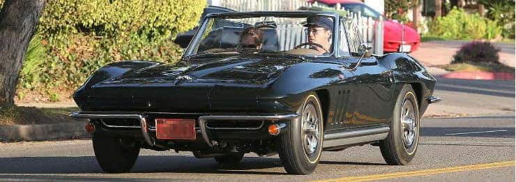 Robert Downey Jr. in his Corvette