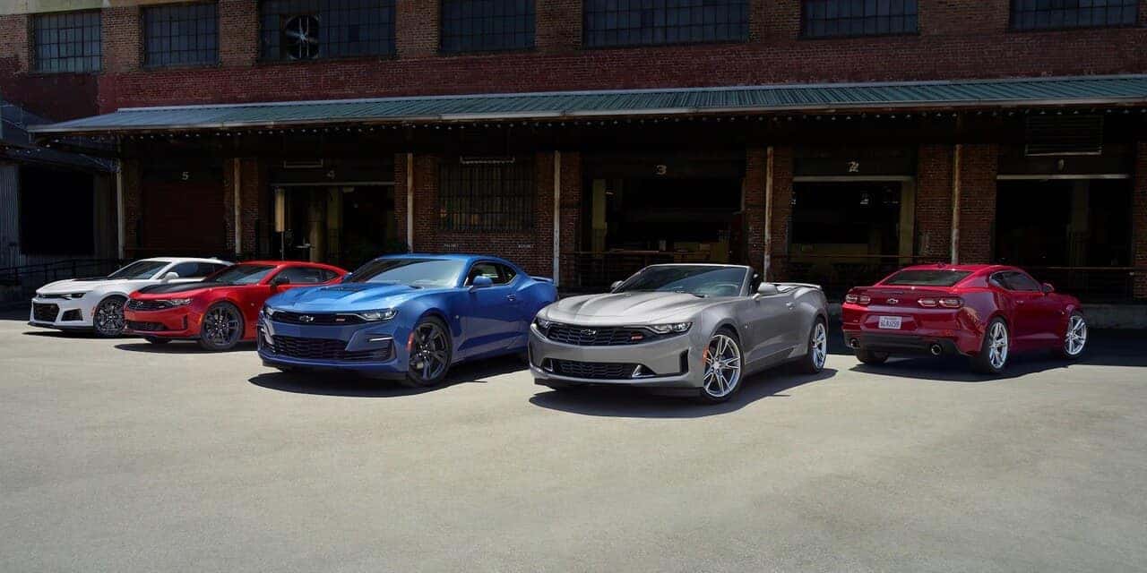 2023 Chevy Camaro lineup parked next to eachother outside