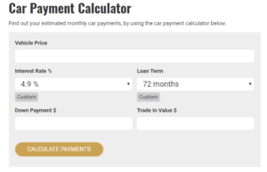 Payment calculator, car payment