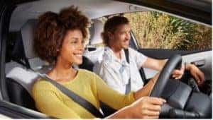 test driving a car