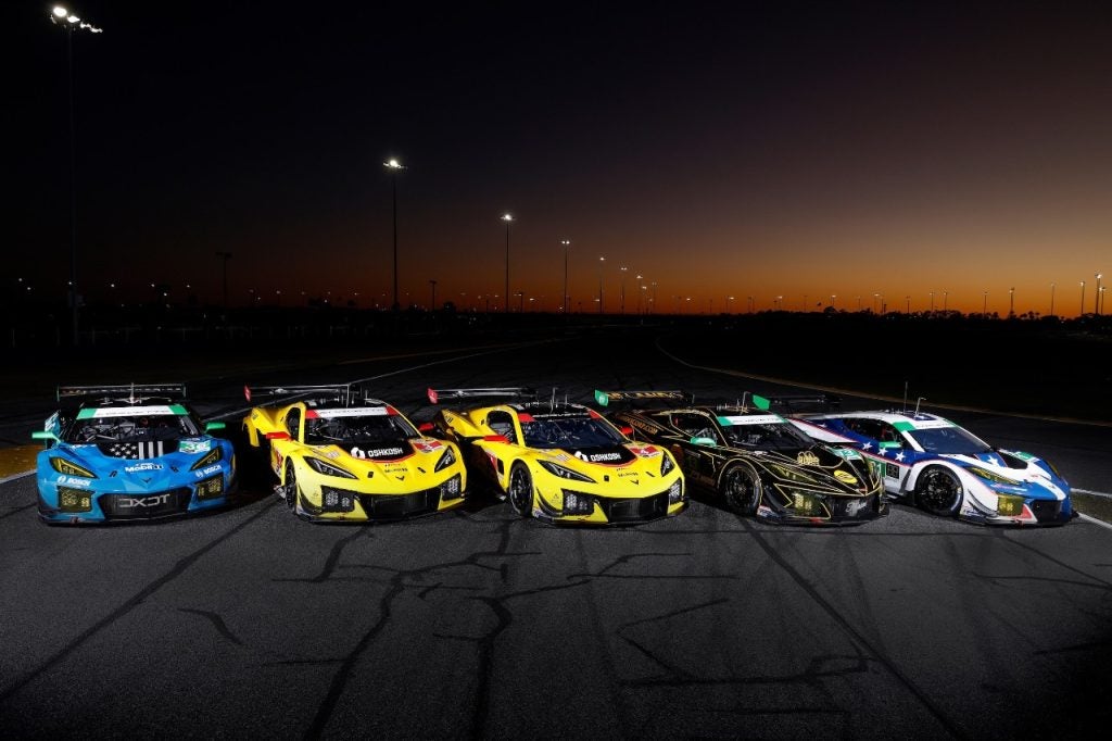 Five Corvette Z06 GT3Rs Daytona