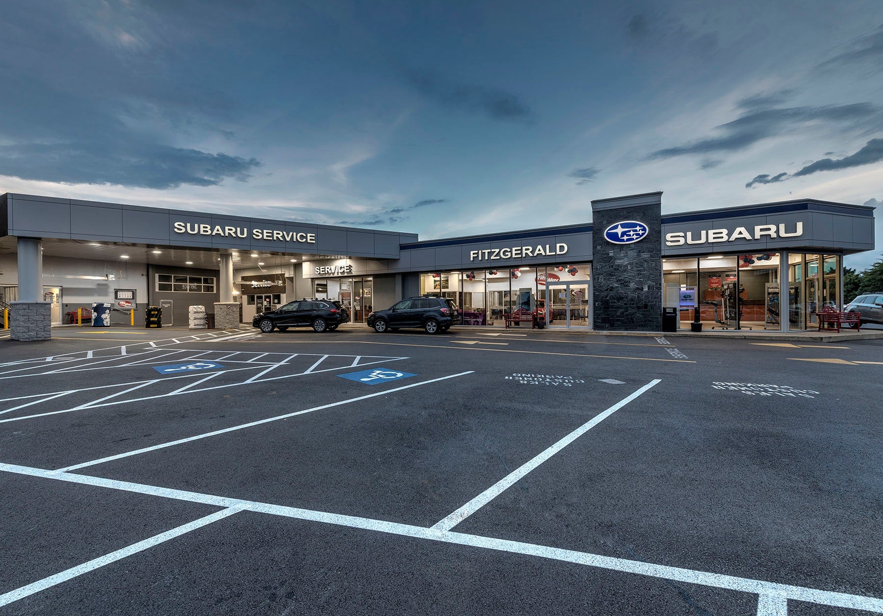 outside shot of a subaru service center
