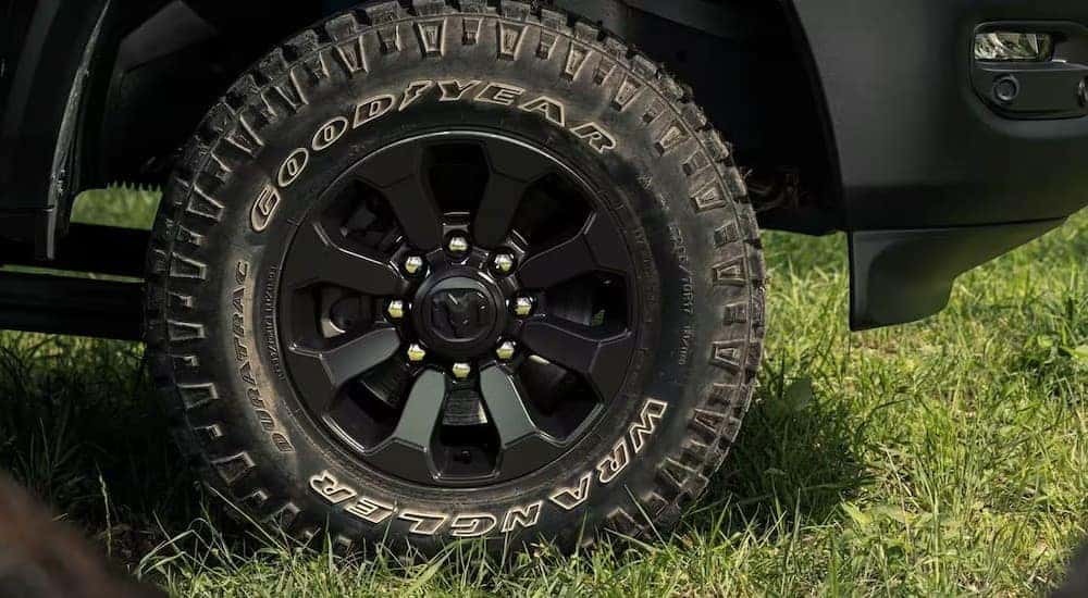 A wheel is shown on a 2024 Ram 2500.