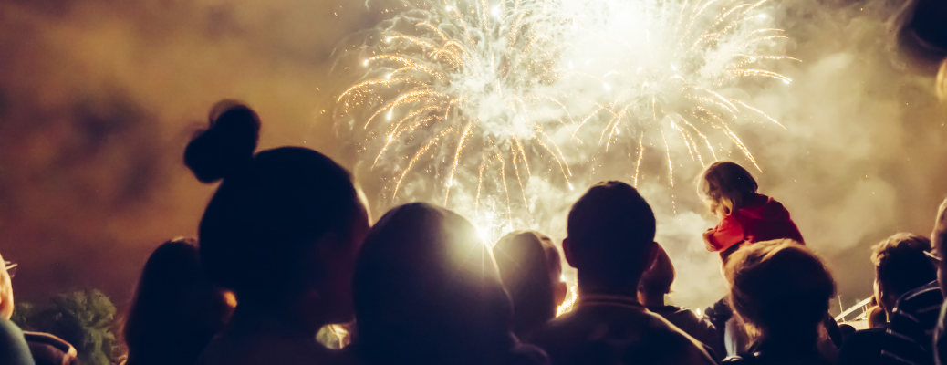 People watching fireworks