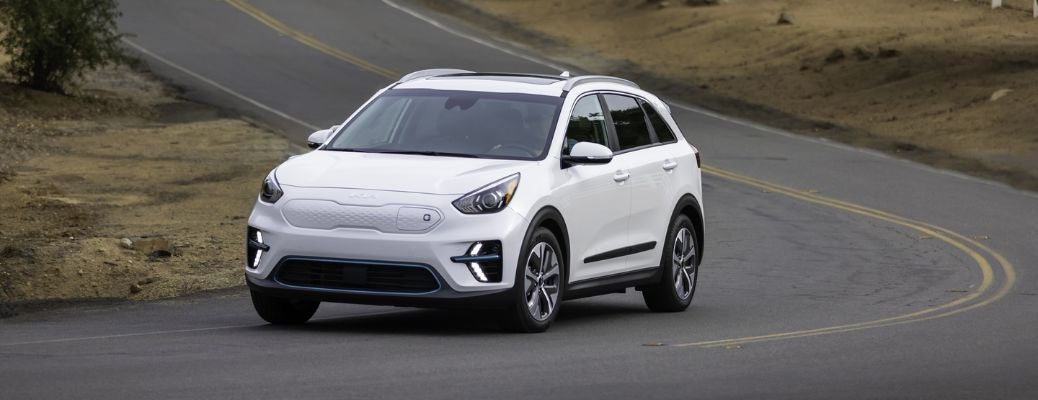 2022 Kia Niro EV White driving on the road