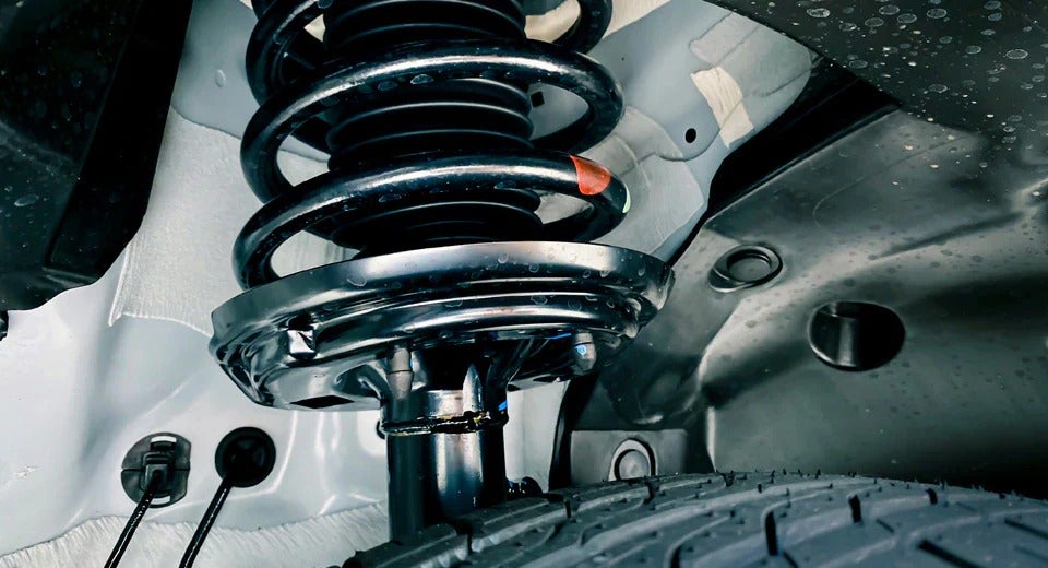 close up of a vehicle shock