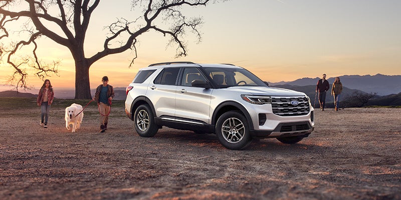 2025 Ford Explorer parked at sunset