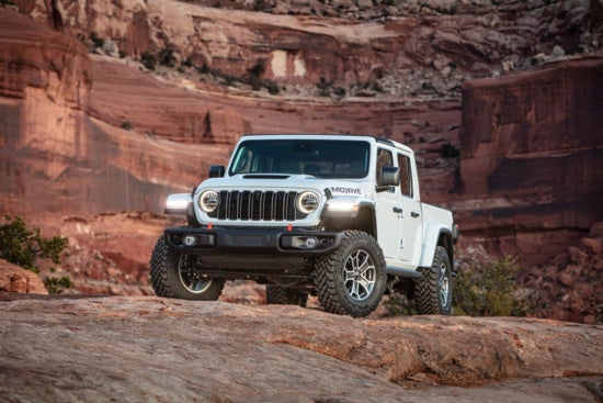Jeep truck in a mountainous terrain