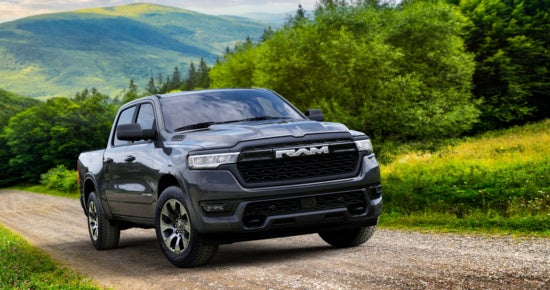 Ram 1500 against a scenic background