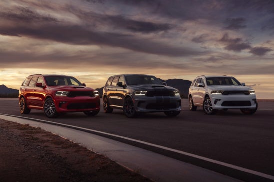 Dodge cars on the road