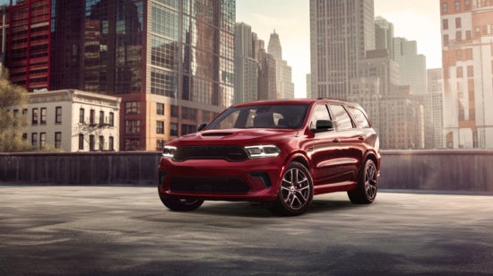 2025 Dodge Durango against a skyline background