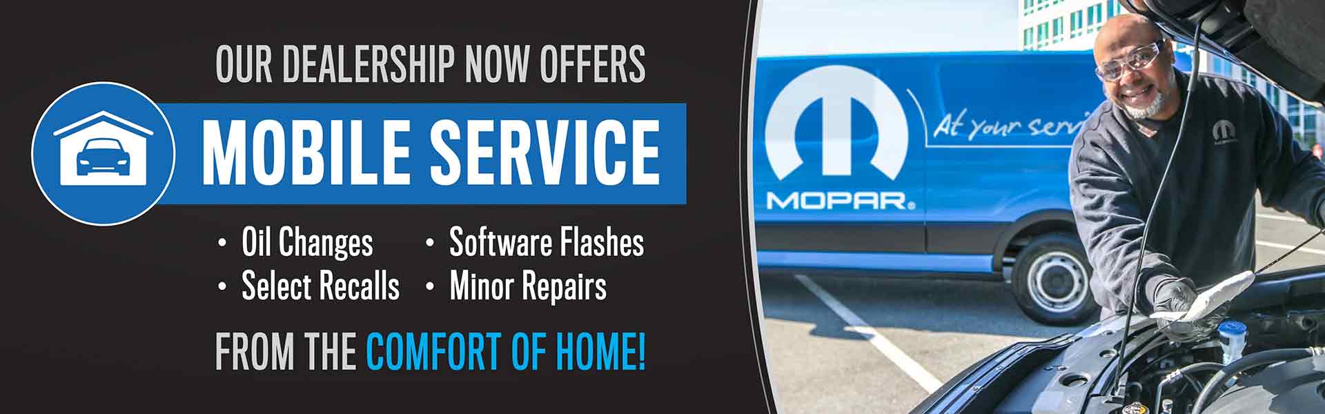 mopar mobile service offering by San Marcos CDJR with mechanic