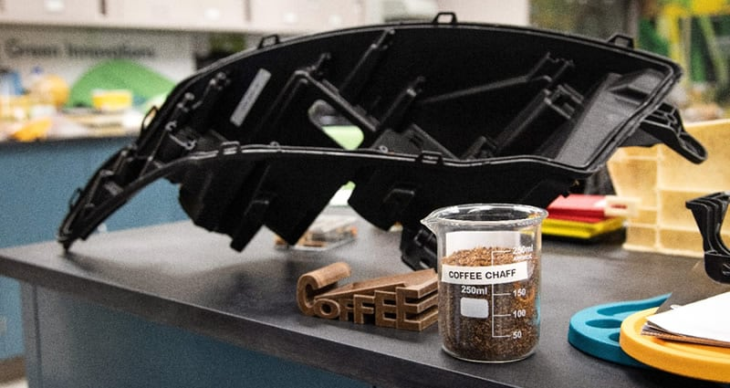 bio-plastic for vehicle parts made from coffee beans