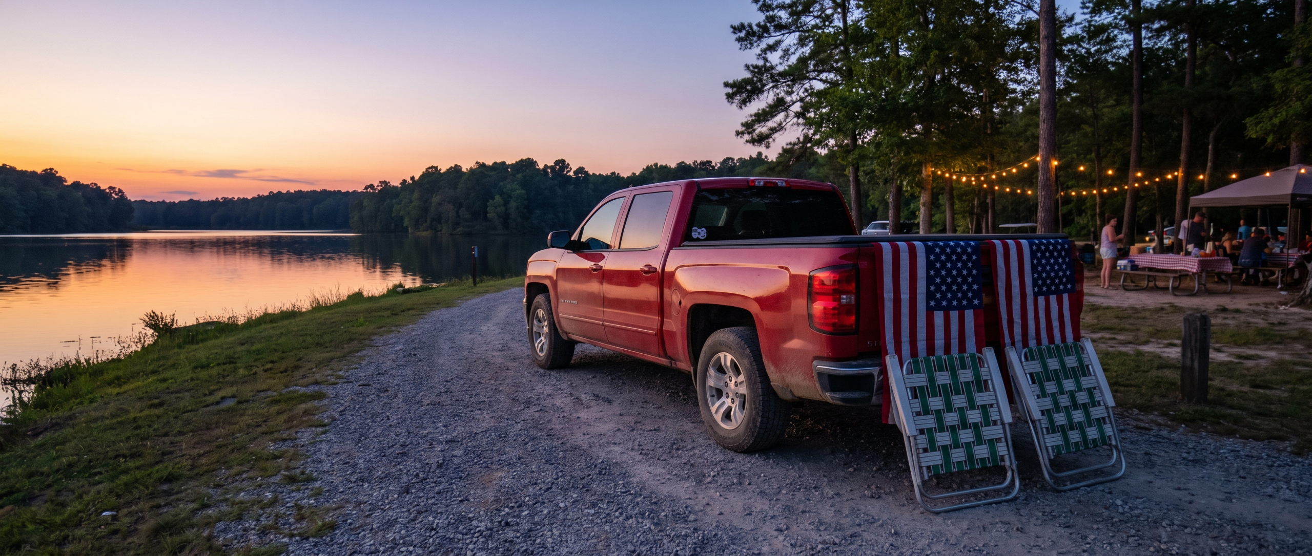 Chevrolet Silverado 1500 Crew Cab at Lake Wateree State Park during a Fourth of July celebration in Winnsboro, SC