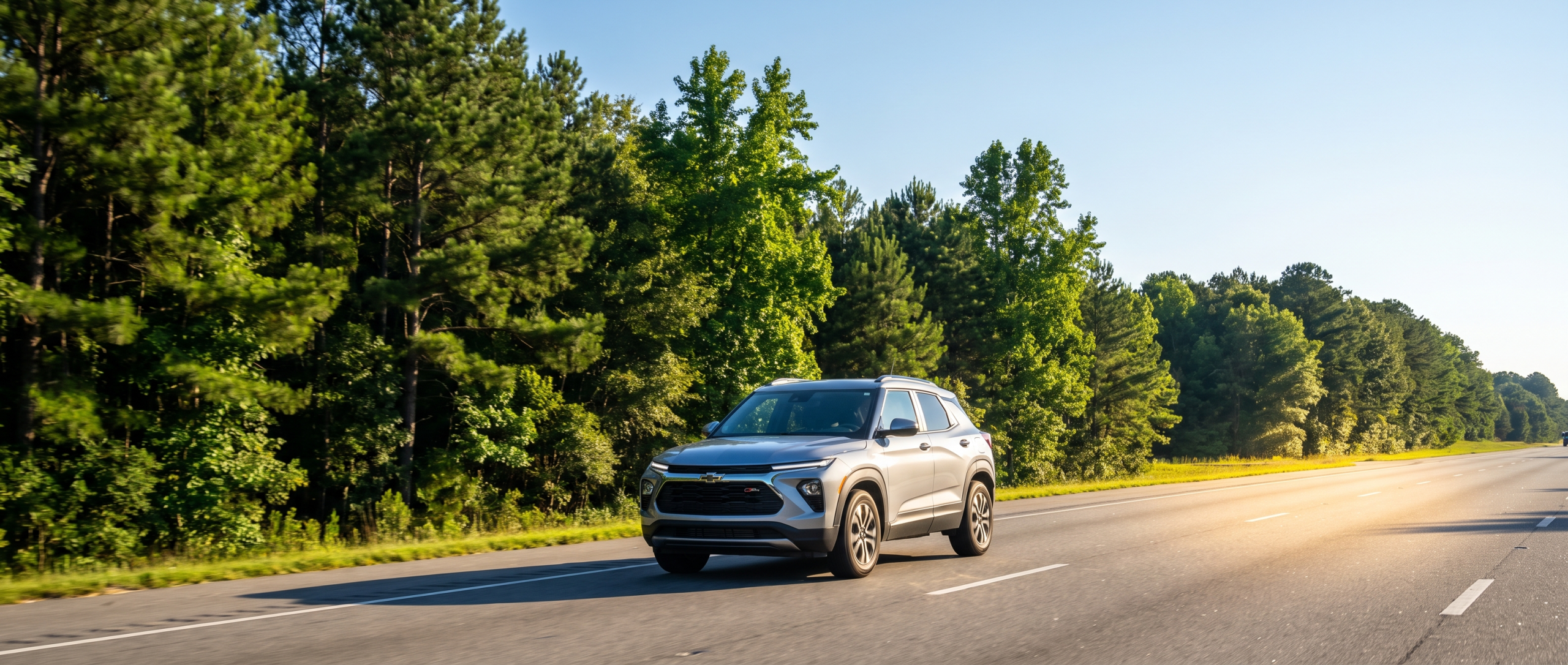 2026 Chevrolet Trailblazer driving south on I-77 near Blythewood SC on a summer morning