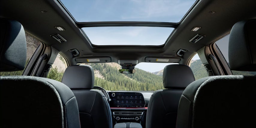 Massive Chevrolet Traverse interior with moon roof.