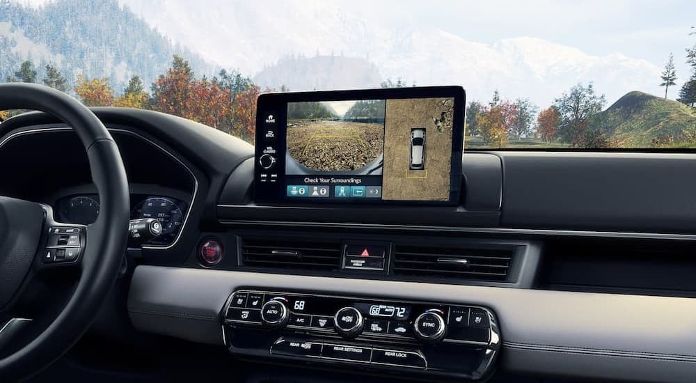 Infotainment screen and dash in a 2026 Honda Pilot.