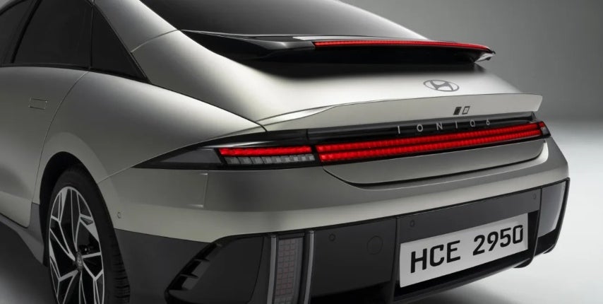 2026 Ioniq 6 tail and license plate.