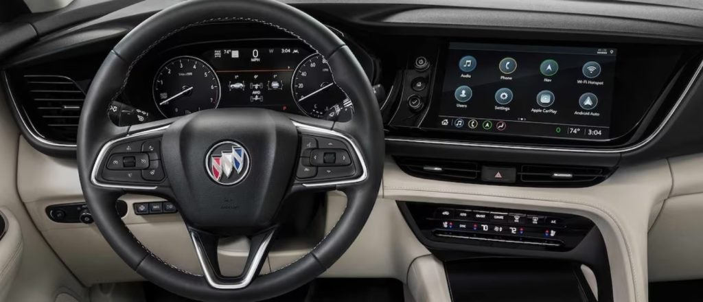 close up interior shot of a Buick Envision dashbaord