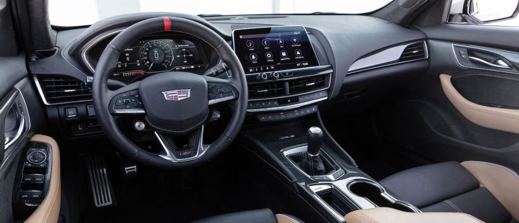 closeup interior shot of the dashboard of a Cadillac CT5-V