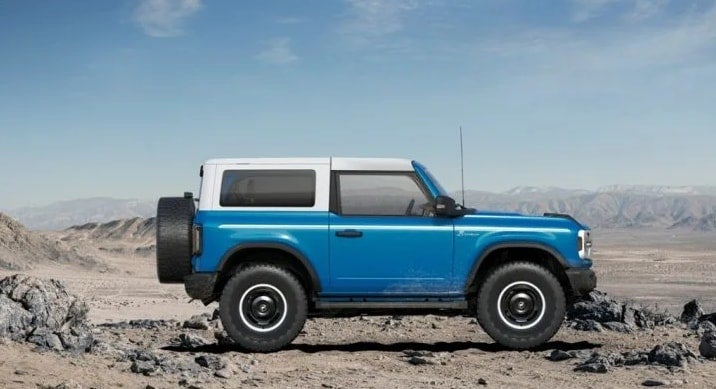 Blue Ford Bronco