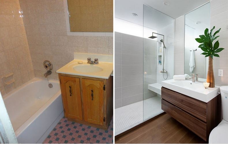 bathroom remodel before and after