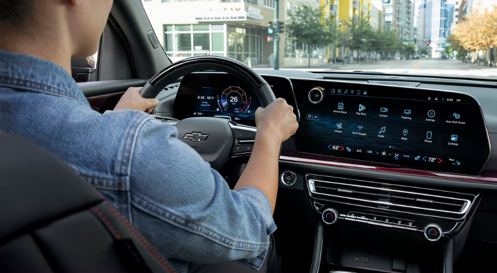 Infotainment and digital gauge cluster on a 2026 Chevy Traverse