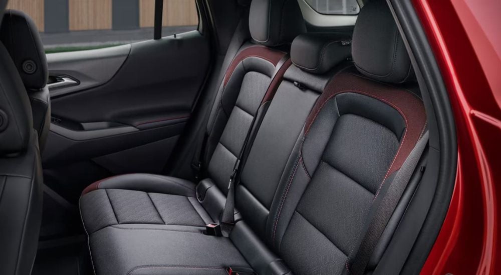 Rear black leather seats in a 2026 Chevy Equinox RS